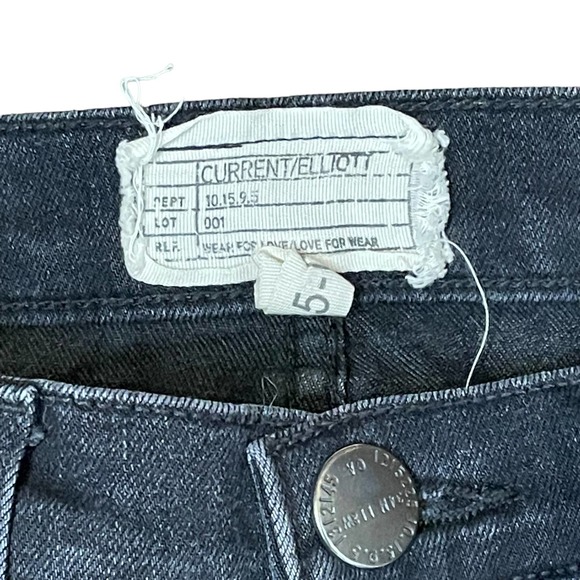 Current/Elliott The Stiletto Jeans Size 25-0 Skinny Crop Black‎ Stretch 27X27 - Picture 4 of 8